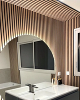 Akupanel acoustique en MDF 3D de style moderne, finition placage de chêne fumé naturel, panneau mural en bois pour salon, studio, design graphique