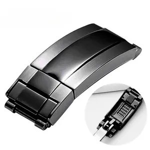 Boucle de montre en <span class=keywords><strong>acier</strong></span> inoxydable de 16mm pour Rolex DAYTONA <span class=keywords><strong>SUBMARINER</strong></span> GMT fermoir de bracelet de montre à réglage fin accessoires de bouton en métal - Product Image 4