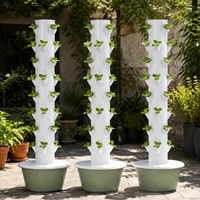 Système hydroponique vertical de jardinage en tour à 9 niveaux, jardinière peu encombrante pour légumes, herbes et micro-légumes