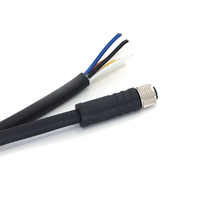 Connecteur d'alimentation KRONZ à code L, 5 broches, en alliage noir, câble IP67, connecteurs circulaires M12, longueur personnalisée, pré-assemblé, verrouillage par vis