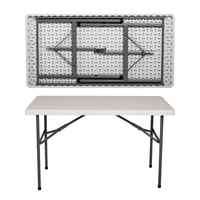 Table rectangulaire pliante en plastique, table en plastique blanche pour mariage extérieur, nouveau produit,