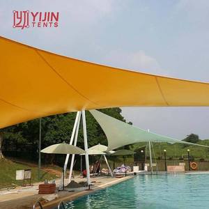 Structure de tente en membrane pour piscine avec couverture en tissu PTFE PVDF, abri pare-soleil - Product Image 3