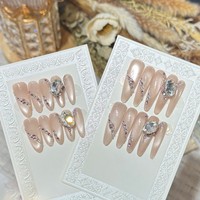 Ongles artificiels personnalisés de marque privée de très bonne qualité pour filles roses, faits à la main, avec une couverture complète, à presser, faux ongles, vente en gros