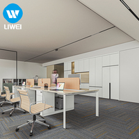 LIWEI Poste de travail modulaire extensible en bois moderne pour 4 personnes avec cloisons pour usage commercial en bureau