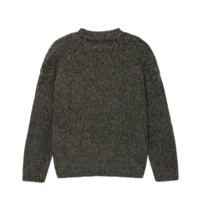 AiNear Vente en gros Pull en mohair tricoté pour homme, col en V, manches longues, marron uni, tendance hiver, personnalisable avec logo, OEM & ODM