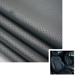 Pvc cuir synthétique perforé résistant au feu Faux cuir rouleaux vinyle tissus pour housse de siège de voiture en cuir