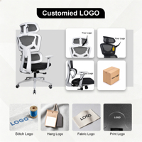 Chaise ergonomique de bureau moderne design Offre Spéciale avec soutien lombaire en maille blanche et tissu pivotant pour le lieu de travail