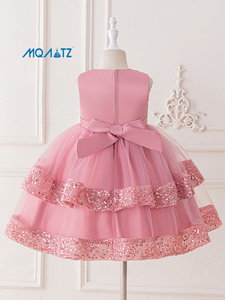 Vestido Formal Rosa de Verano Meiqiai ODM <span class=keywords><strong>para</strong></span> <span class=keywords><strong>Niñas</strong></span> de 1 a 3 Años, Vestido de Fiesta <span class=keywords><strong>para</strong></span> <span class=keywords><strong>Niñas</strong></span> de 4 a 8 Años, Bordado con Lazos, Tela de Lana L2220 - Product Image 2