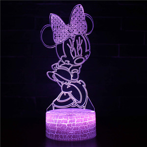 Bán hàng nóng sáng tạo 3D ánh sáng ban đêm <span class=keywords><strong>Mickey</strong></span> <span class=keywords><strong>Mouse</strong></span> <span class=keywords><strong>Mickey</strong></span> & <span class=keywords><strong>Minnie</strong></span> loạt Illusion Acrylic Đèn bàn - Product Image 3