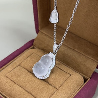 Nouveau Collier Gourde en Jade Calcédoine Naturelle Chinoise 2026 pour Femme – Ensemble Ras-du-Cou Vintage de Luxe Léger et Haut de Gamme