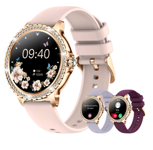 Lady Luxe Smart Watch 1.32 \ "Ips Scherm Met Diamanten Bezaaide Mode Bt Call Ip67 Sport Slaap Tracker Voor Vrouwen Ios 220Mah Nieuw - Product Image 1