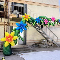 Arche de fleurs LED gonflable de 5 m de long pour fête en plein air, décoration de scène de festival de musique