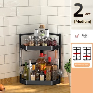 Estante Metálico Triangular de Doble Nivel para Especias, Tipo Soporte de Cocina, Sin Perforaciones - Product Image 6