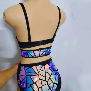 Disfraces de escenario de espejo láser para mujer, traje de alas de Bikini, club nocturno, DJ, actuación, ropa Rave, trajes de bailarines Gogo, fiestas - Product Image 6