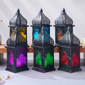 Farol de Hierro Estilo Marroquí DAMAI, con Diseño de Castillo Grabado, Multicolor Opcional, para Decoración del Hogar - Product Image 2