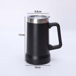 Mug à bière classique de 24 oz avec poignée, logo personnalisé, double paroi isolée en acier inoxydable, revêtement en poudre - Product Image 2