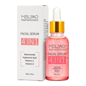 MELAO OEM cuidado de la piel antienvejecimiento ácido hialurónico niacinamida vitamina C E cuidado de la piel suero facial blanqueamiento 4 en 1 suero