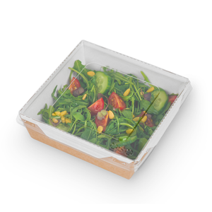 Tazón para ensalada OSQ OpSalad 900 de papel kraft de calidad premium con tapa transparente a prueba de fugas para exhibición de comida para llevar, logotipo personalizado - Product Image 1