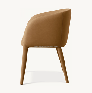 Sassanid OEM Nueva Introducción de producción en masa Diseño clásico Nicola Barrelback Sillón de comedor de cuero vegano - Product Image 3