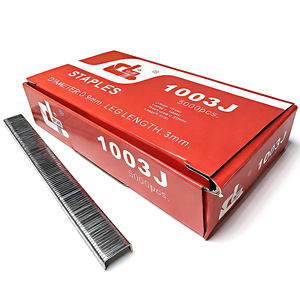 Agrafes Changli 1004J, diamètre 0,9 mm, longueur de la jambe 4 mm, en acier en forme de U, boîte de 5000 pièces - Product Image 3