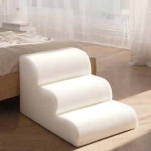 Escalier pour animaux de compagnie en mousse haute densité 25, doux et luxueux, avec bandes en flanelle moelleuses, antidérapant avec points sur le dessous, pour intérieur - Product Image 2