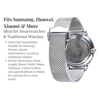 Bracelet de montre milanais 20mm vente en gros personnalisé 316 acier inoxydable pli-pression fermoir CNC conçu bracelet de montre pour Samsung Huawei Xiaomi