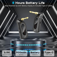 Système audio de guitare sans fil 5.8GHz émetteur et récepteur rechargeables compatibles avec les instruments électriques de basse de guitare