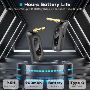 Système audio de <span class=keywords><strong>guitare</strong></span> sans fil 5.8GHz émetteur et récepteur rechargeables compatibles avec les instruments électriques de basse de <span class=keywords><strong>guitare</strong></span> - Product Image 4
