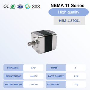 มอเตอร์สเต็ปเปอร์ Nema <span class=keywords><strong>11</strong></span> 5 เฟส 0.72 องศา 500 ขั้นตอน/รอบ 0.015 นิวตันเมตร 1.44 โวลต์ 1.2 แอมป์ 28 มม. 100 กรัม สำหรับเครื่องพิมพ์ 3 มิติ CNC ทางการแพทย์ที่มีความแม่นยำสูง - Product Image 2