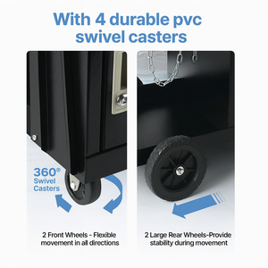 Standard 2-Tier Steel Frame <b>Welding</b> <b>Cart</b> 4 Caster Wheels (2 Brake) Modular Storage Rectangular Design 300-400 Lbs GAPGAR049 - Product Image 4