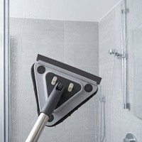 Serpillère triangulaire rotative en microfibre pour le nettoyage des sols, avec long manche, outil de nettoyage des plinthes, dépoussiéreur, serpillère rotative à 360° en microfibre