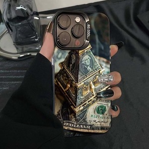 Hợp thời trang kim tự tháp tiền giấy USD bạc điện thoại trường hợp thích hợp cho iPhone 17 16 15 Pro Max 14 13md trường hợp funda điện thoại Cover quay lại - Product Image 4
