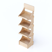 Fabricant de présentoirs à épices en bois sur mesure pour supermarchés, présentoir à épices sur pied à 4 niveaux avec rebords de catégories et en-tête avec logo