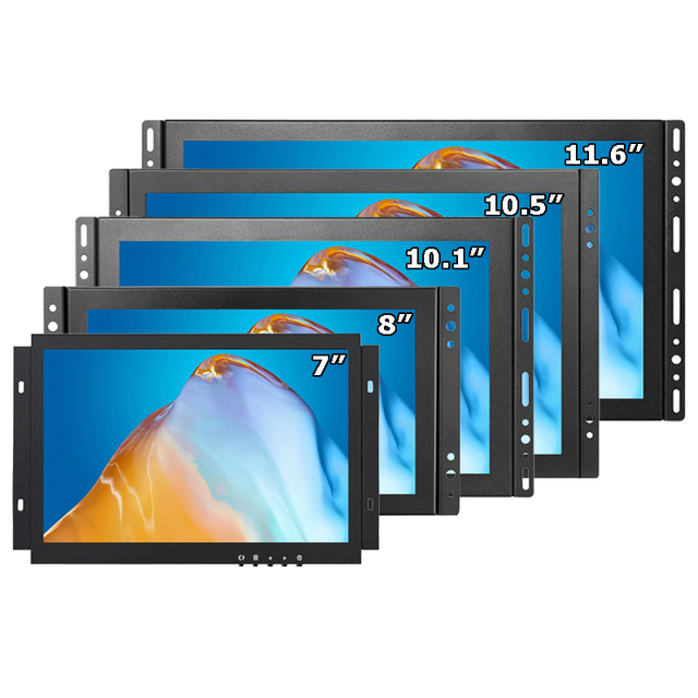 7" 8" 10.1" 10.5" 11.6" 13.3" Cheap Widescreen 1920x1080 16:9 Industrial Open Frame Vesa Mounted Touch Screen