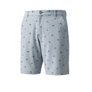 Shorts Bermuda Homme Gris Clair Imprimé Motif Parapluie Séchage Rapide Coupe Décontractée Taille Mi-Haute Boutons et Poches - Product Image 1