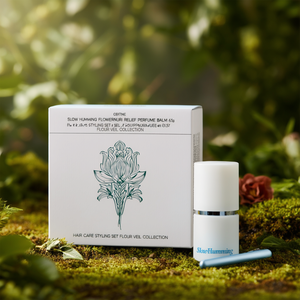 Baume parfumé apaisant Slow Humming Flowernouri 6,5g, ensemble de soins capillaires et de coiffage, collection Fleur Veil - Product Image 3