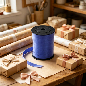 Party Love Matte Dark Blue Ribbon 500m Customized Size for <b>Decorative</b> <b>Balloons</b> - Product Image 3