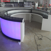 Trendy Global Discothèque Bar Comptoir Intérieurs Rond Onyx Pierre Led Cuisine Comptoir Table Couleur Noire