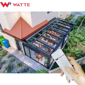 Pergola Piatta Personalizzata con Copertura Telescopica in Alluminio per Esterni, Balcone o Patio, Chiusura Intelligente in Vetro Elettrica Retrattile - Product Image 2