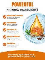 Pevet Coat Nourish Soft Chews : Réduit la perte de poils, renforce les racines, protège la peau, renouvelle et stimule l'immunité, aide saisonnière, soin quotidien pour animaux de compagnie, au vinaigre de cidre