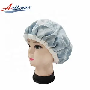 Flaxseed topi bergaris microwave alami, topi uap rambut Salon perawatan rambut termal dalam kondisi panas