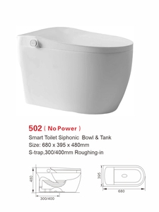 Vente directe usine – WC intelligent monobloc en céramique blanche, à poser au sol, avec télécommande électrique automatique - Product Image 3