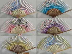 21Cm Natural Brown Bamboo Handle for Polyester Taffeta Fabric Silk Screen Pattern Custom Logo Business <b>Gift</b> Hand Fan in Stock - Product Image 2