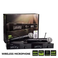 Système de microphone sans fil UHF professionnel SLXD24D B58 2 canaux SM Beta58 Beta87A XLR avec suppression du bruit, léger et portable