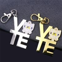 Nouvelles idées de produits porte-clés 3d logo lettres pendentif porte-clés alliage strass dur émail doux porte-clés en métal personnalisé