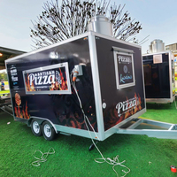 Remorque alimentaire pour pizza de 14 pieds, entièrement équipée, vente de camions de restauration, vente de collations, chips, petit chariot alimentaire, entreprise mobile, crêpes rapides, acier inoxydable