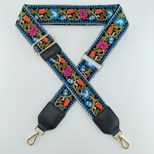 Tali tas kustom tali bahu kulit lebar 5cm yang dapat diatur tali bordir Jacquard - Product Image 3