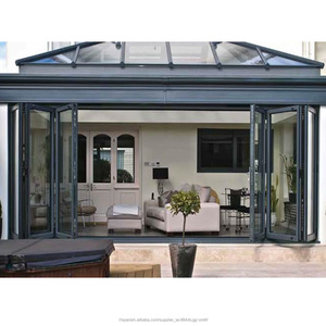 Diseño impermeable de las puertas plegables bi de aluminio <span class=keywords><strong>del</strong></span> doble acristalamiento de <span class=keywords><strong>la</strong></span> <span class=keywords><strong>terraza</strong></span> - Product Image 1