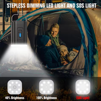 Mini pompe à air électrique 66001 avec gonflage et dégonflage rapides, lumière LED de camping, crochet de suspension pour l'extérieur