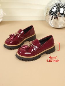 Mocassini Neri Casual Personalizzabili con Logo, Scarpe Slip-on da <span class=keywords><strong>Donna</strong></span> con <span class=keywords><strong>Tacco</strong></span> Grosso e Punta Tonda, Modello Penny Loafer Imbottito - Product Image 6